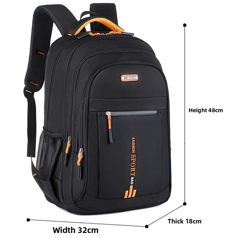 Unisex Casual Backpack - Durable Nylon Multi-Pocket Travel Bag , Ergonomic Shoulder Straps & Zipper Closure for Business Trips, Short-Distance Travel