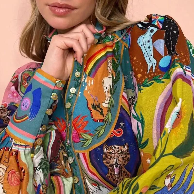 Women's clothing, new spring models in Europe and America, fashionable and elegant printed straps, single-breasted dress