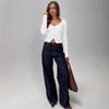 Women S V Neck Long Sleeve Ribbed Button Front Cardigan