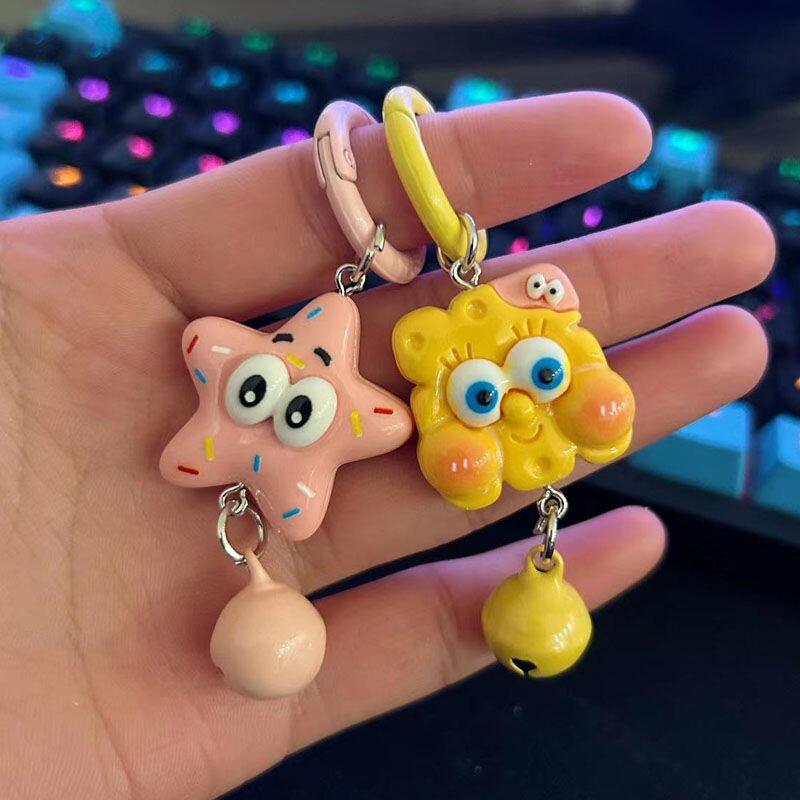 Baby SpongeBob Patrick Keychain Bag Charm Bag Keyring Charm Ornament Baby SpongeBob Keychain