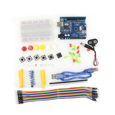 For Arduino Uno Starter Kit W/ Leds Switches Resistors Cables Jumpers Breadboard