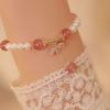 Crystal Bracelet Strawberry Crystal Zircon Bee Pendant Pearl Beaded Bracelet Xia Xin Chinese Bracelet