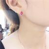 Purple Gold-Plated Rose Gold Water Drop-Shaped Egg Surface Earrings, Simple Light Luxury, High-End Color Gold Ear Buckle Ear Jewelry