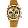 Luxury Mens Watch Fashion Leather Luminous Calendar Business Man Watch Waterproof Chronograph Gold Quartz Watches for Men