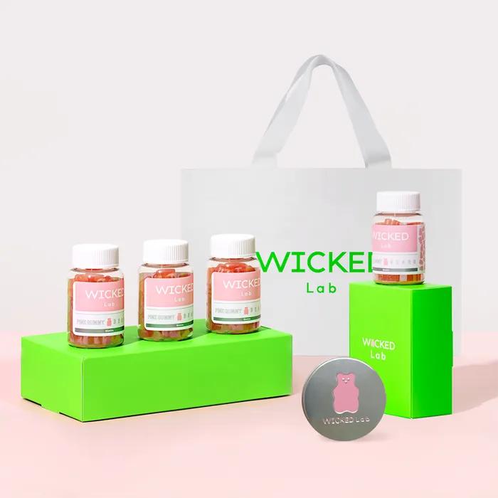 

Wicked Lab Розовый жевательный мишка Набор для внутренней красоты (4 Розовых жевательных мишки + Жестяная коробка)