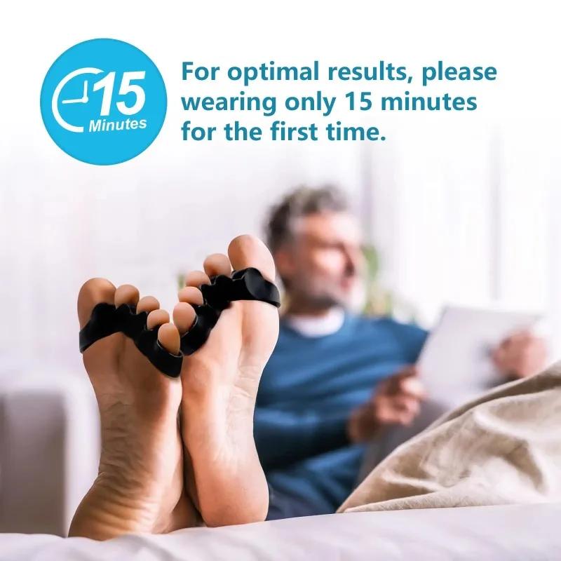 Silikon-Zehentrenner Zehenstrecker zur Linderung von Hallux Valgus, überlappenden Zehen, Plantarfasziitis, Fußschmerzkorrektur