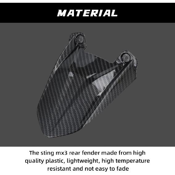 CHANGCHENG Motorcycle Rear Fender Mudguard Fender Protector Carbon Fiber Pattern for Talaria Sting MX3/MX4/MX5 Electric Dirt Bike