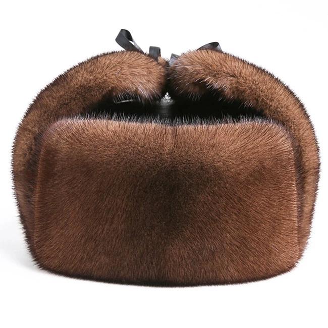Mink Hat Male Whole Mink Mink Winter Middle-aged and Elderly Old Man Hat Mink Hair Ear Protection Warm Fur Otter Lei Feng Hat