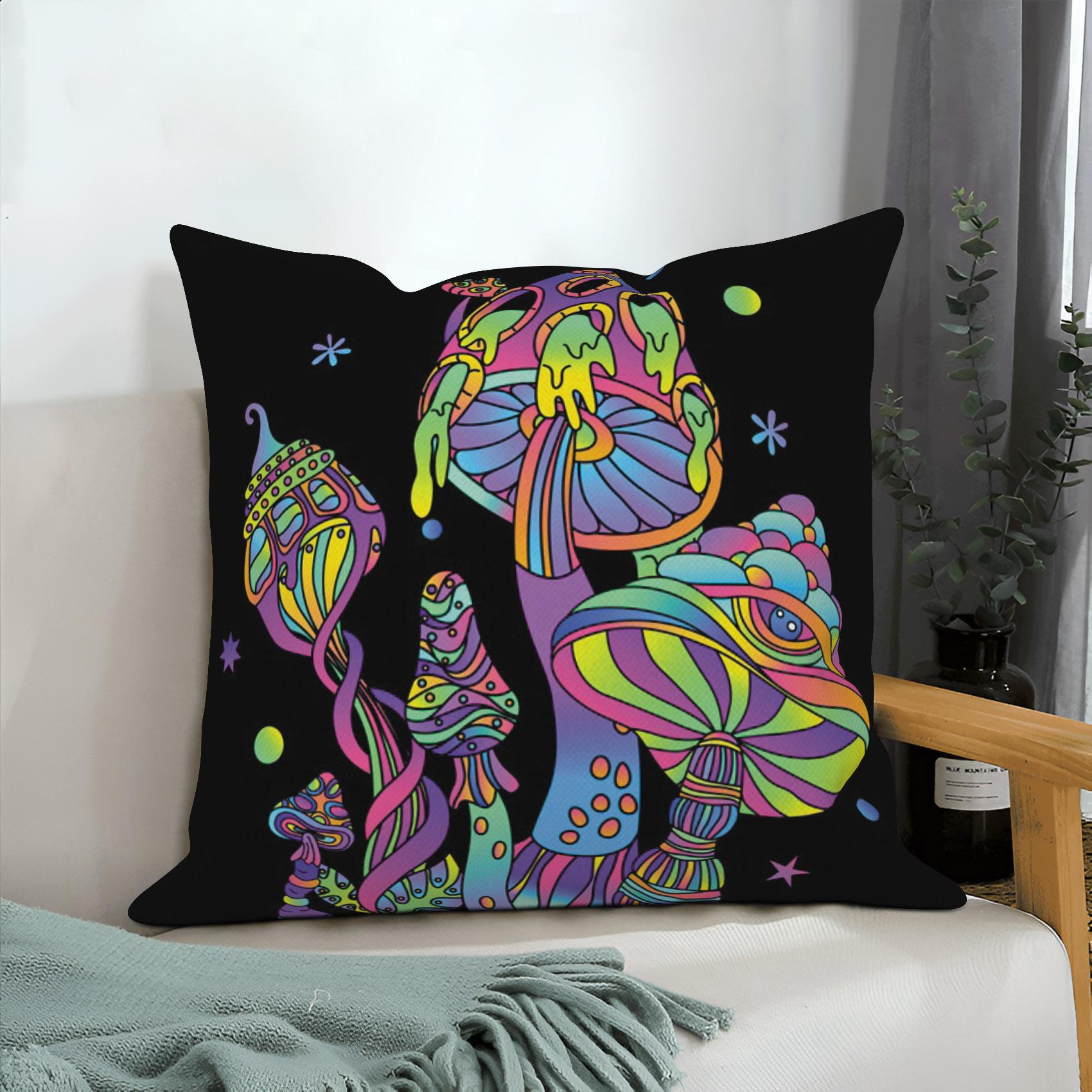 

Грибная подушка психоделический винтажный растительный цветочный диван декоративная подушка 45x45 см квадратная наволочка домашний декор 40x40cm