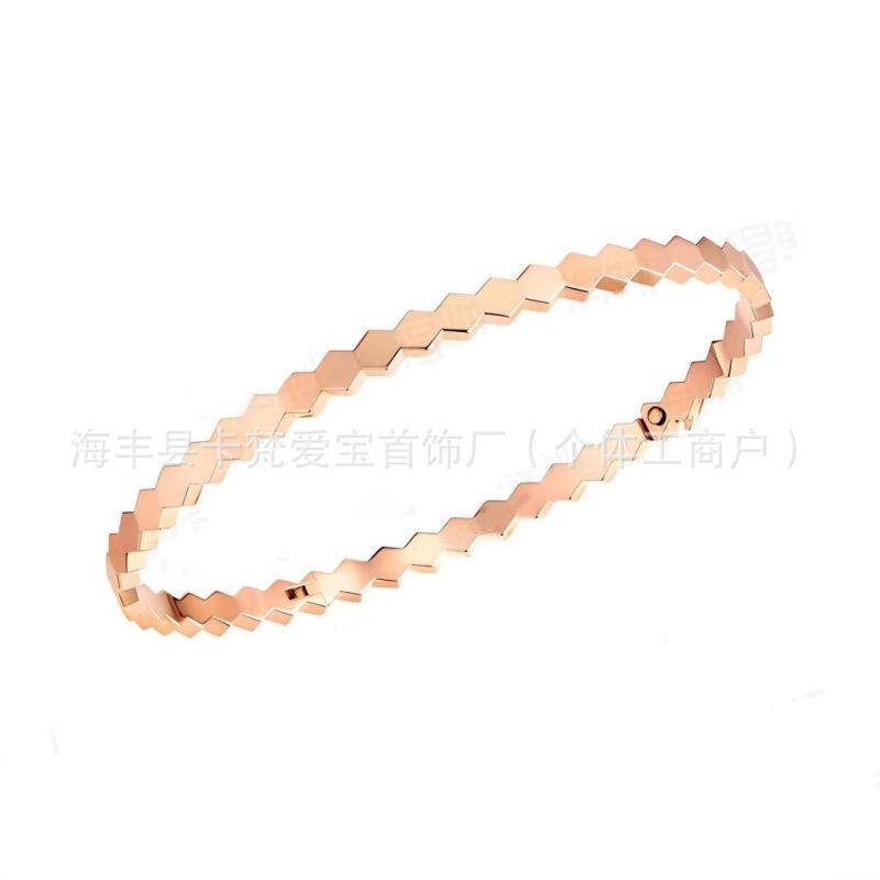 Luxury Honeycomb Polished Bangle: CNC High Version Fashion for Women