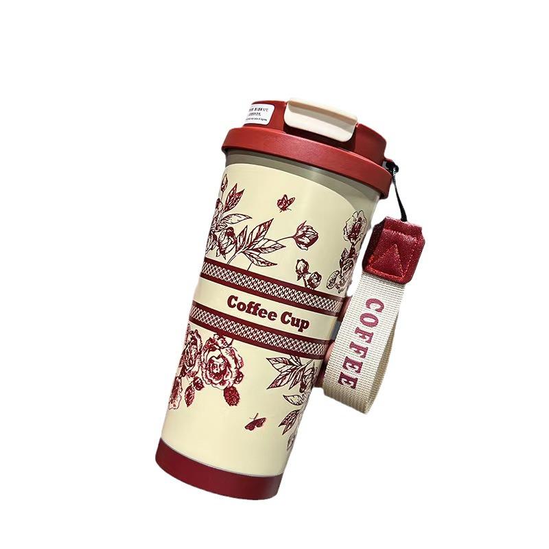 Lily of the Valley Dual-Drink Insulated Cup - 316 Stainless Steel with Carry Rope
