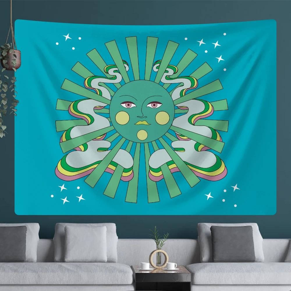 Wall Pendant Room  Background  Sun Butterfly Flower Tarot Card Psychedelic Scene Home Art Tapestry