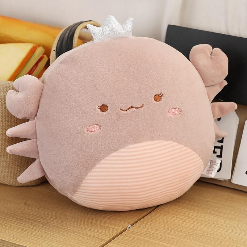 58Cm Squishy Crab Plush Pillow Hands Burner With Holes Underwater Animal Plushie Back Support Cushion Sofa Chair Decor Gift