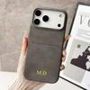 Personalized Vintage Faux Leather Insertable Card Case for iPhone 17 16 15 14 13 Pro Max Air Custom Name Hot Gold Foil Stamping