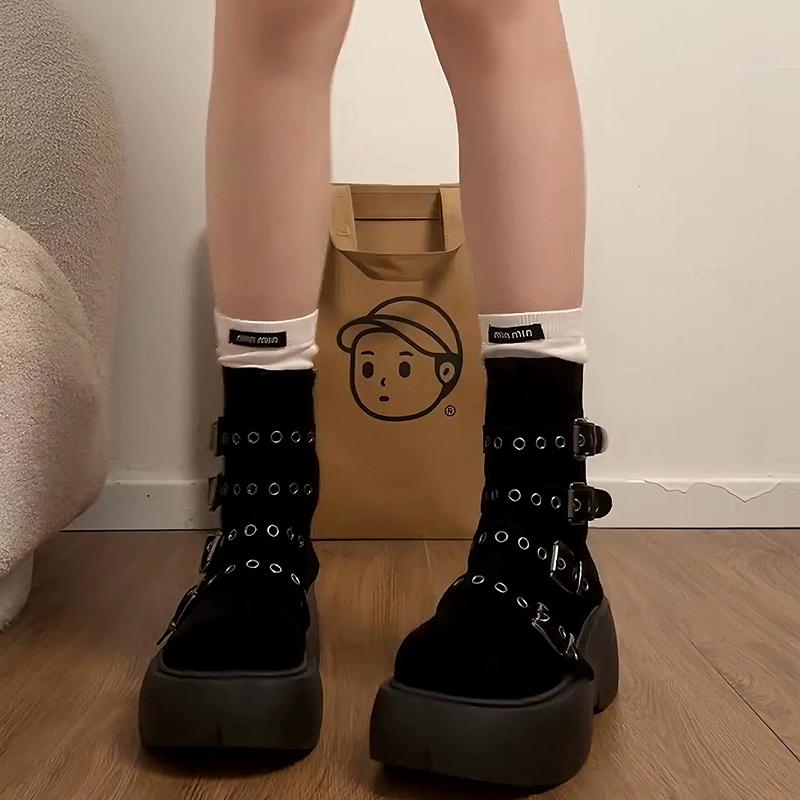 Autumn Winter Platform Thick Bottom Women Ankle Boots Fashion Female Height Increase Short Booties