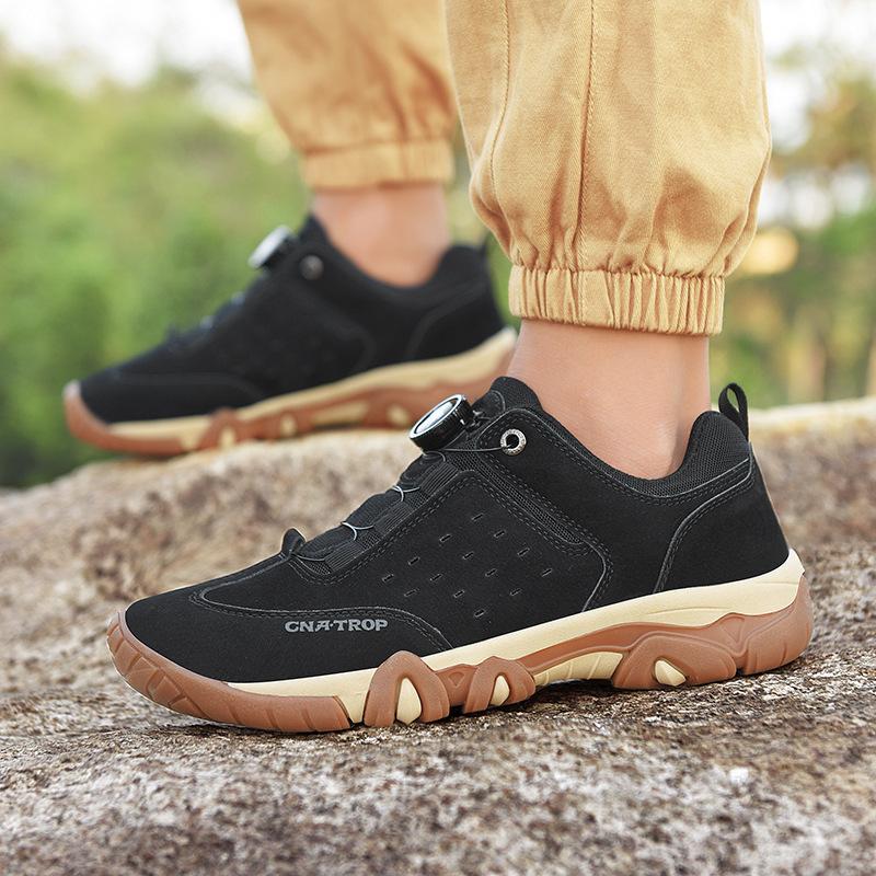 Large size outdoor hiking shoes rotating button lightweight shoes breathable casual non-slip hiking sub