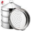 Commercial-Grade 3-Tier Stainless Steel Steamer Set