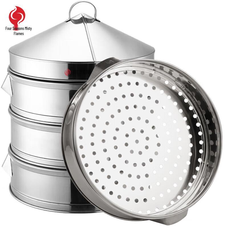 Commercial-Grade 3-Tier Stainless Steel Steamer Set