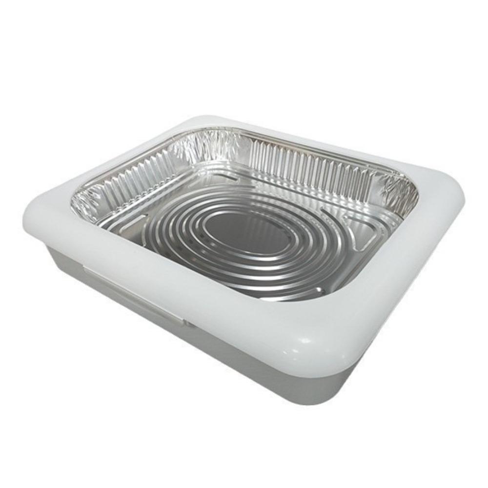 

Aluminum Foil Carrier Pans with Lid Portable Preservation Foil Food Storage Container Camping Picnic Barbecue Insulation Plate белый