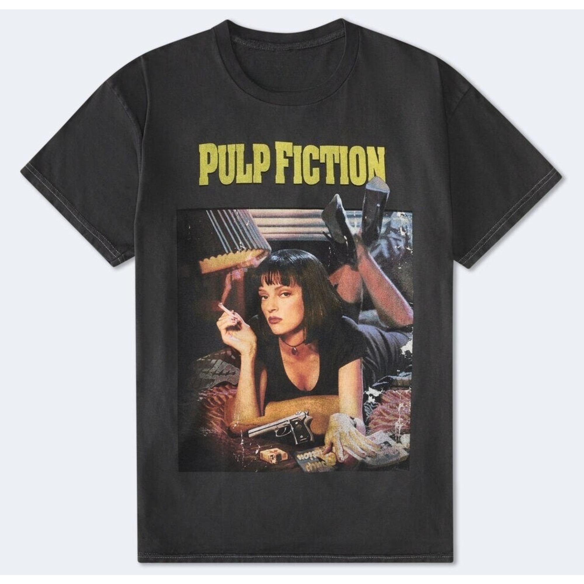 

2026 Vintage Pulp Fiction Retro Classic Parody Movie T Shirt Black Tee Men s Big Size Graphic Y2k Unseix Top Clothing 4XL