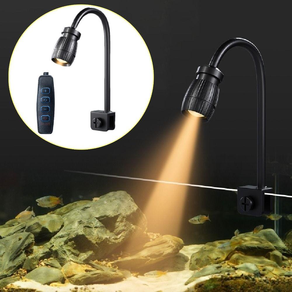 Adjustable Zoom Mini Clip-on Aquarium Lamp Adjustable Focus Spotlight Aquarium Accessories