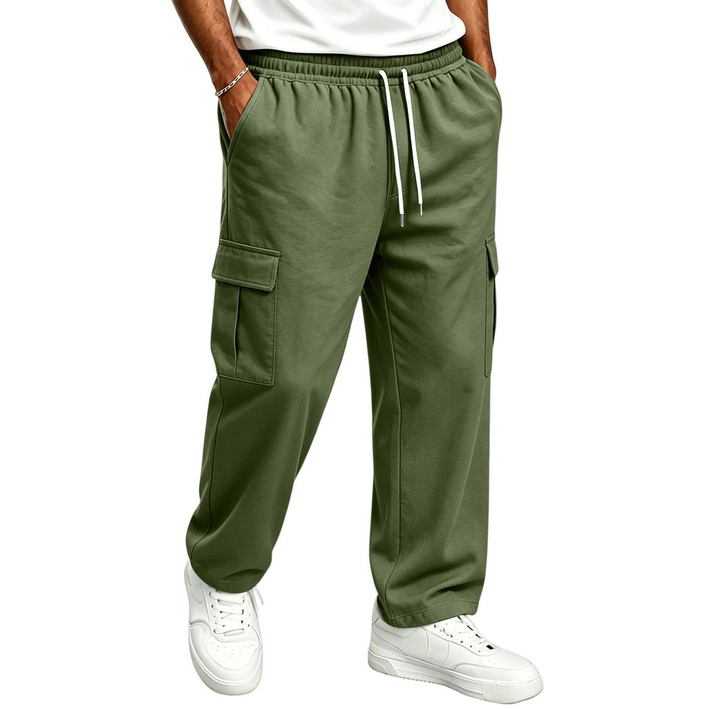 Men's Casual Straight Leg Drawstring Jogger Pants for Commute and Everyday Wear
