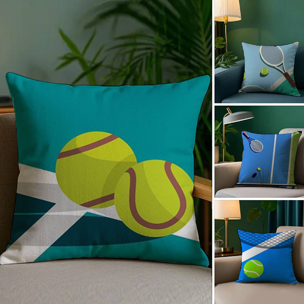 Love Tennis Art Pillow Case Plush Fabric Soft Double Sided Print Home Sofa High Quality Cushion Cover Throw