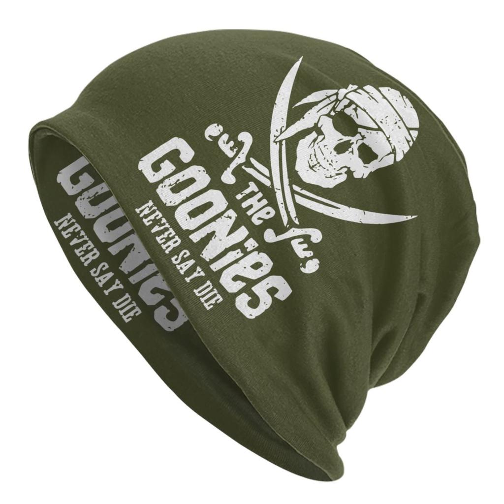 Goonies Never Say Die Skullies Beanies Caps For Unisex Women Unisex Street Winter Warm Knitting Hat Adult Pirate Skull Bonnet Hats