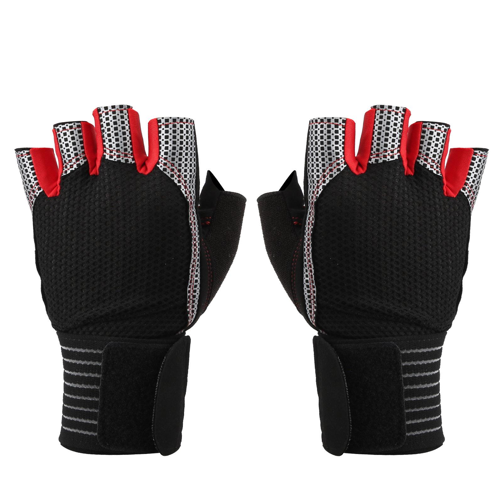 

Half Finger AntiSlip Fitness Gloves Weight Lifting Sport Gloves with Wrist Support
