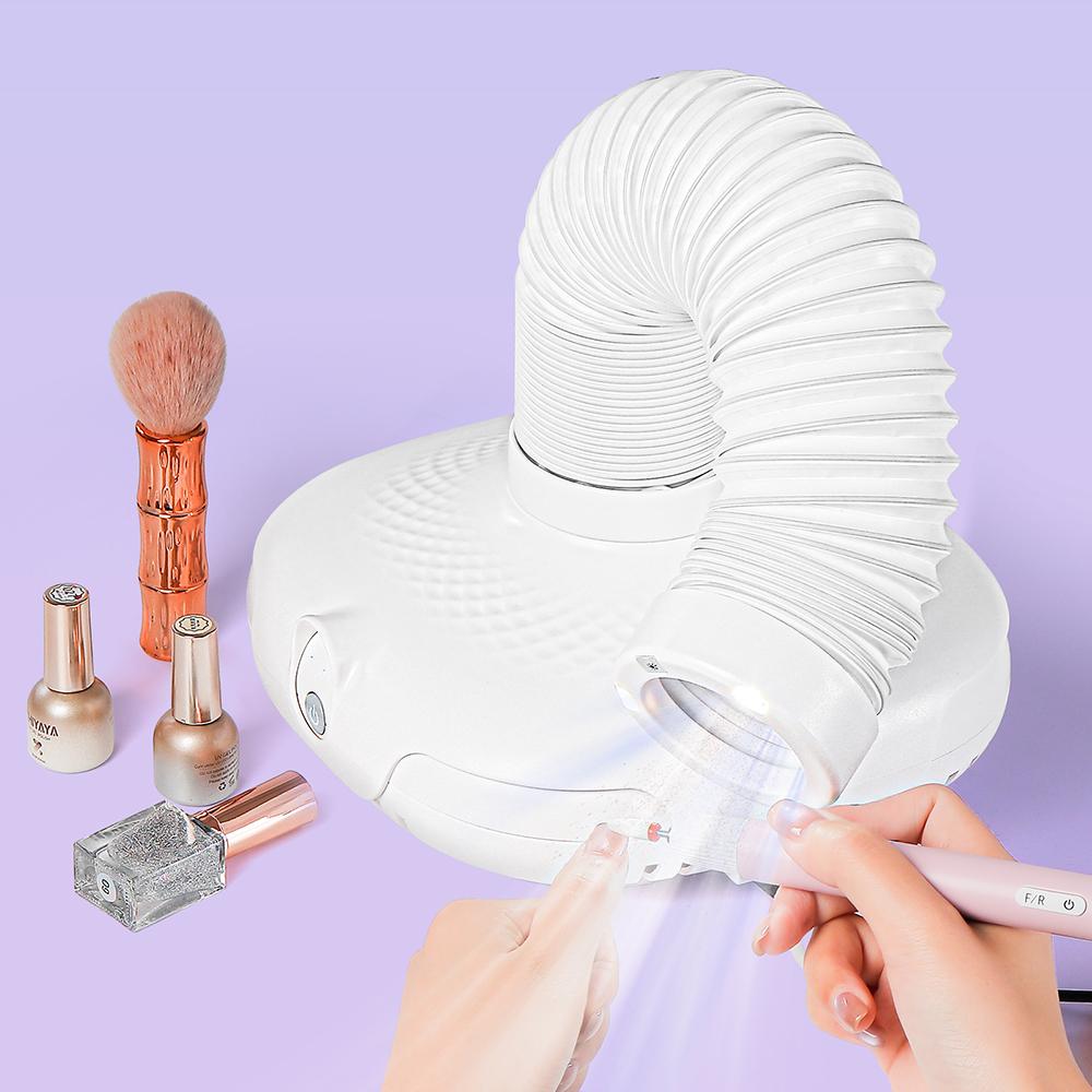 2 In 1 Brushless Turbo Nail Vacuum Cleaner 130W Strong Suction Nail Dust Collector Manicure Extractor Fan Nail Art Salon Tool