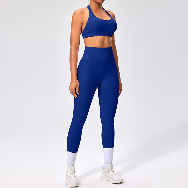 

Персиковый бесшовный комплект для йоги: леггинсы и спортивный бюстгальтер-борцовка S