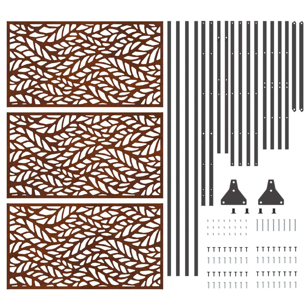 Privacy Screen Gray 100 X 50 X 180 Cm Weatherproof Steel