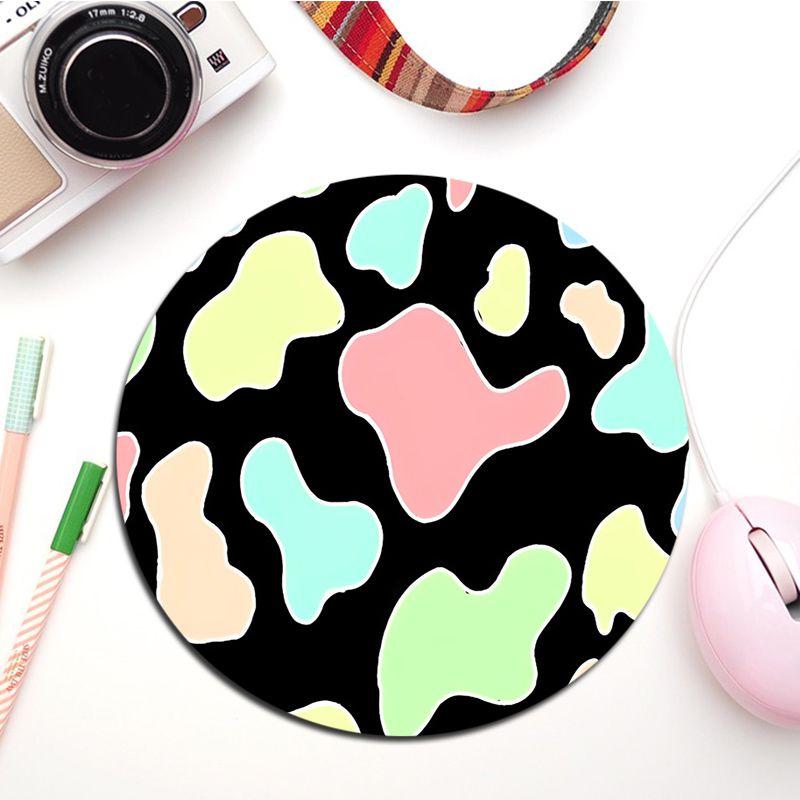 Cow Print Rubber Small Keyboard Mat Table Mat Students Cabinet Gamer Desktop Mousepad Cup Mats For PC Mouse Carpet