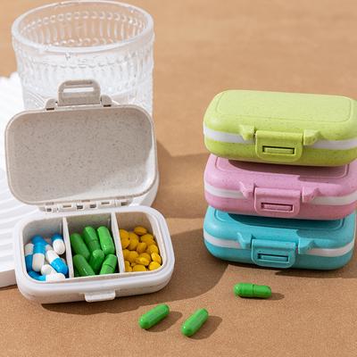 1/2 Stück Tragbare Pillendose 3 Fächer Reise Vitamin Teiler Behälter Aufbewahrungsbox Medikamenten Organizer