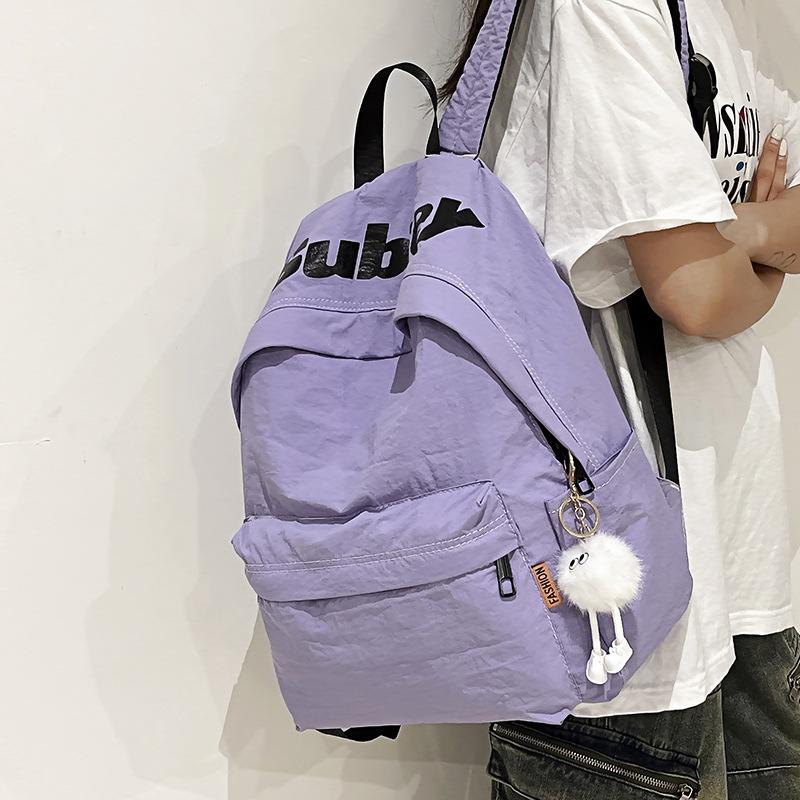 Junior High School Student Schoolbag, Female College Student Letter Backpack, Large-capacity and Versatile Backpack