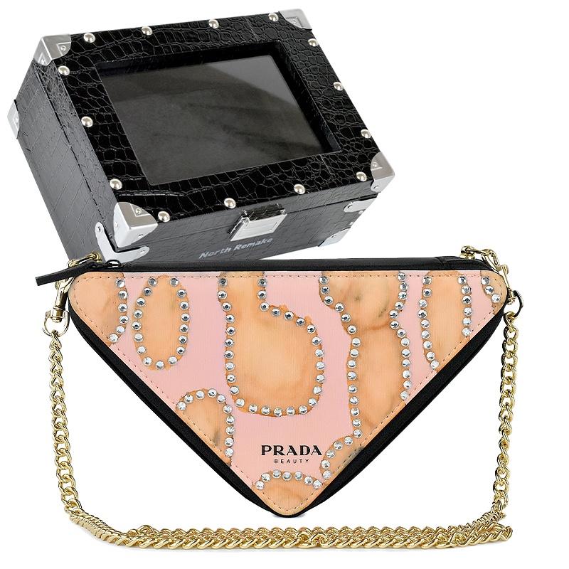 Косметичка/сумка для туалетных принадлежностей Prada [Индивидуальная сумка] Подарочная коробка  Алмазная девушка  Девичий Романтика Милый и Сладкий Розовый Алмаз Любимый-Черный Подарочная коробка чёрный