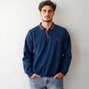 Camisas Polo de Inverno Masculinas com Gola Forradas com Lã Tops Casuais de Negócios de Manga Longa Moletons Camisas Pulôver com Botões Camisas de Golfe Quentes para Homens