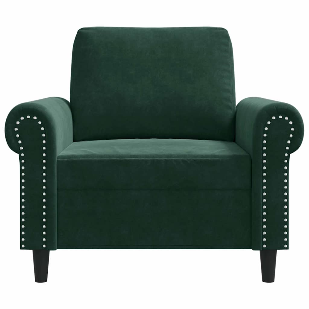 Armchair Dark Green 60 Cm Velvet