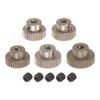Uxcell 64P Pinion Gear Set, 3.175mm (18") Shaft, 31T, 32T, 33T, 34T, 35T, Aluminum Alloy Motor Gear for 110 RC Car (Set of 5)