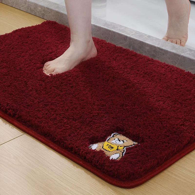 Bathroom Floor Mat, Water-Absorbent Bathroom Foot Mat, Non-Slip Mat, Carpet Mat, Toilet Door Mat, Household Plush Special Mat