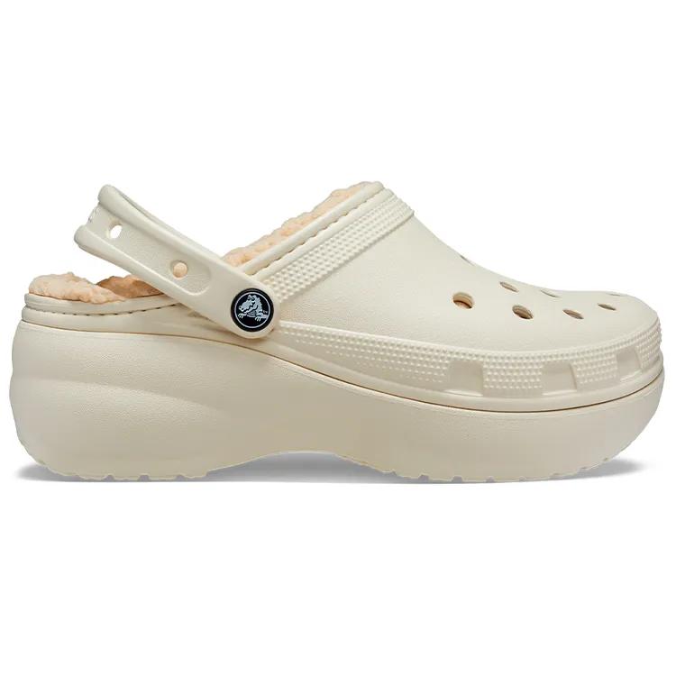 Crocs Classic Platform Lined Clog 'Bone' Women's (Unisex) Clogs 207938 2Y2