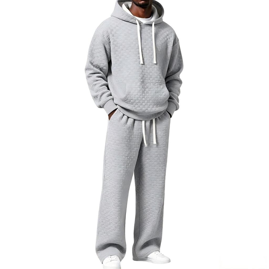 Herren Zweiteiliges Twill-Set Farbe Lässiges Outfit für den Alltag