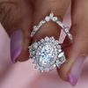 CopperCubic Zirconia s Set Rings Women for Wedding Engagement Party Luxury Trendy CopperFemale Jewelry