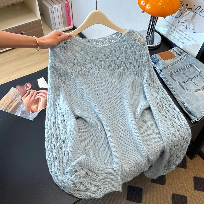 2026 Autunno Inverno Nuovo Maglione da Donna Pullover Lavorato a Maglia Moda Top Camicia a Manica Lunga da Donna T-shirt Sottili Casual Sformate Monocolore