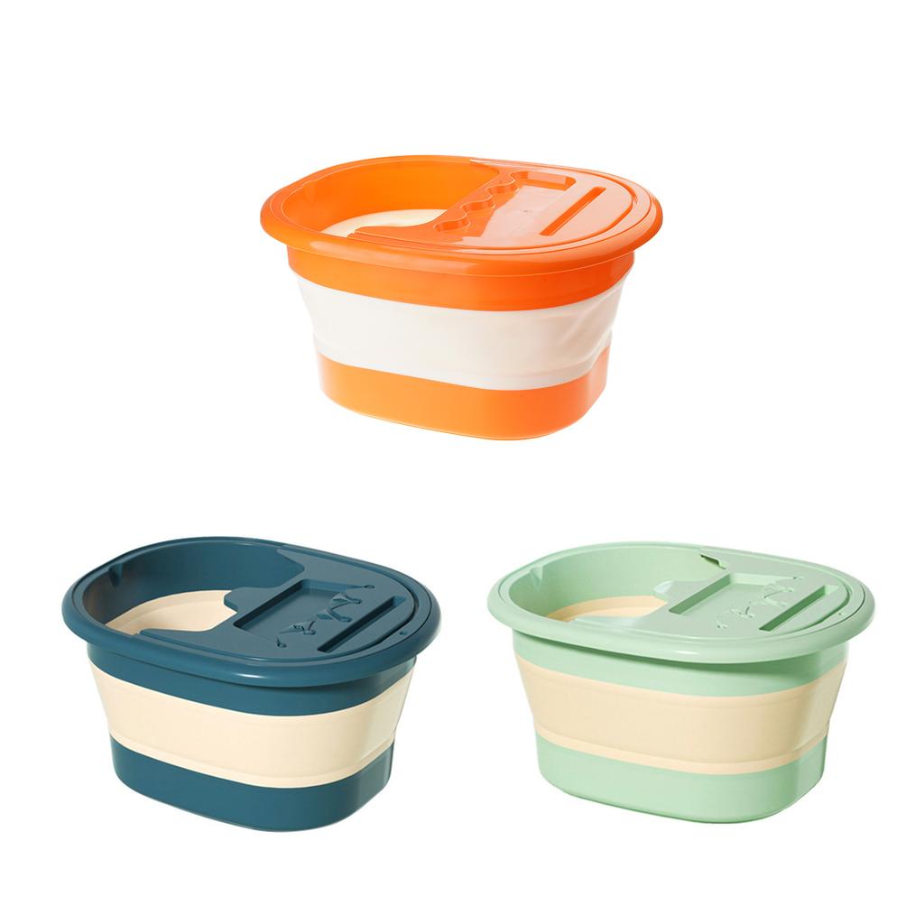 Faltbare Fußbadewanne Fußwaschbecken für Fußmassage Entspannung Eimer mit Deckel Platzsparend Fußbad