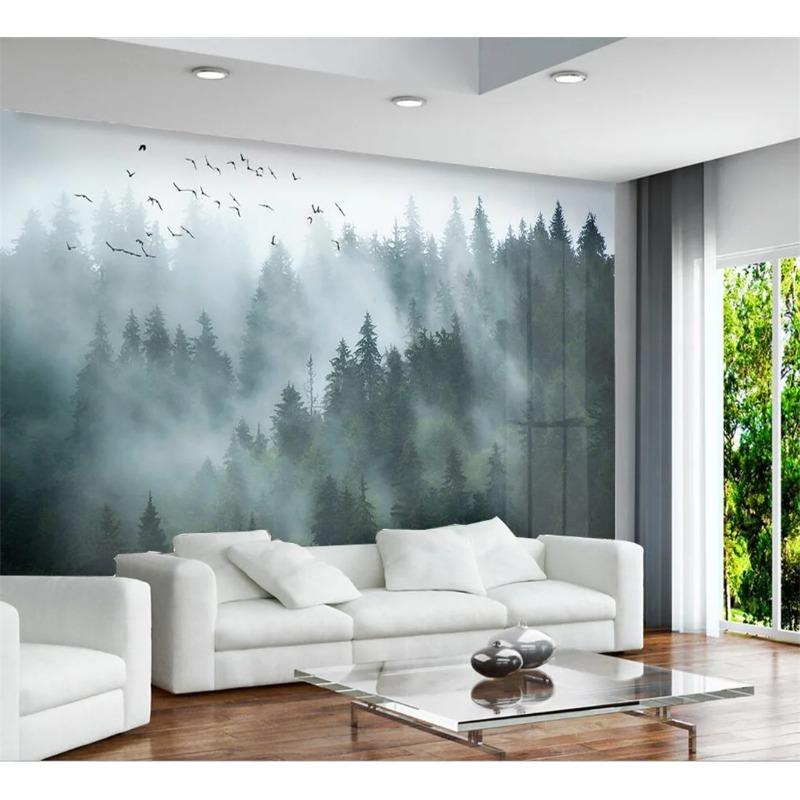 Nordic Wallpapers Forest Landscape Murals Living Room Bedroom Decor 3d Wallpapers