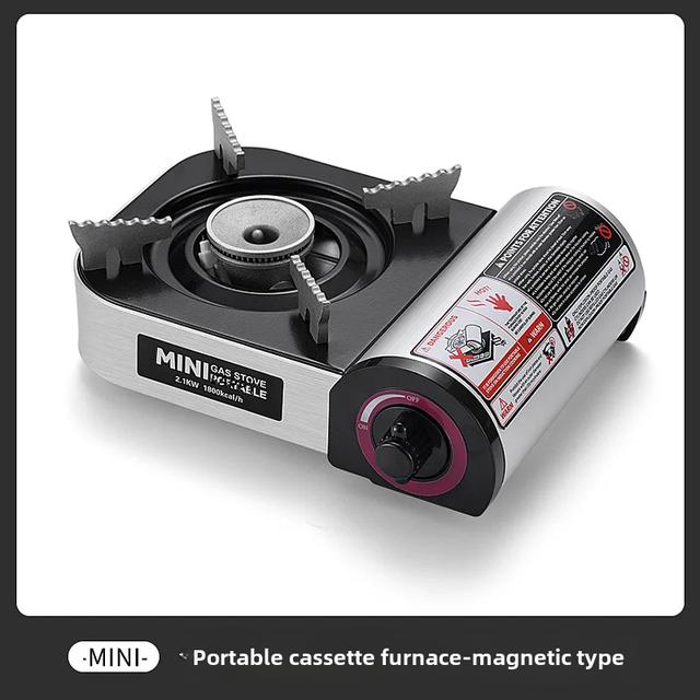 

Портативная газовая плита для домашнего использования на открытом воздухе, для кемпинга, маленькая карточная магнитная плита, топливная бутановая структура, цельная красный