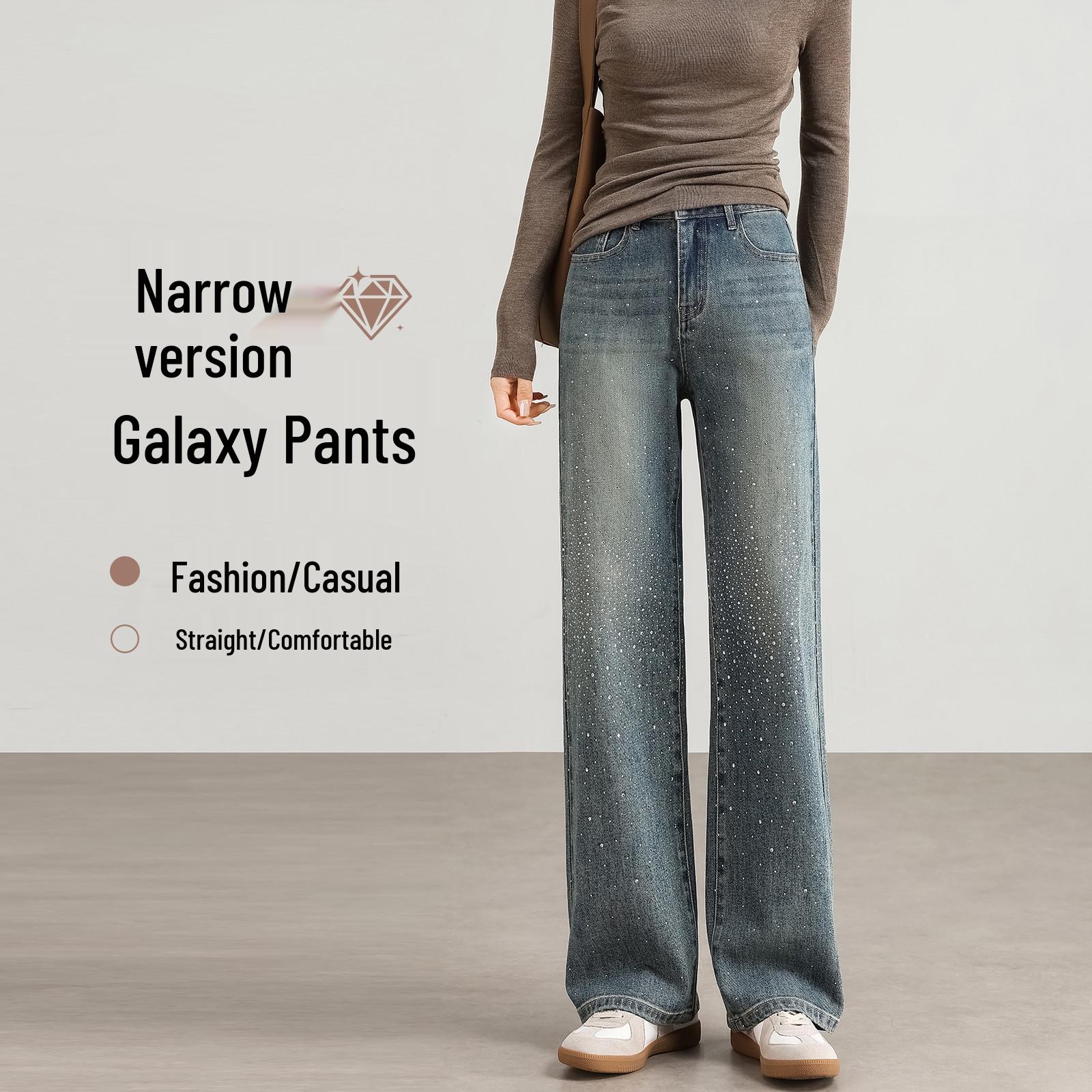 

Women s Autumn High Waist Slim Fit Rhinestone Jeans - Comfortable, Fashionable Washed Denim Trousers