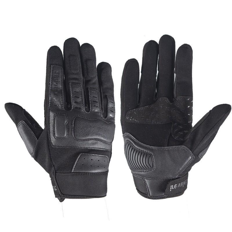 All-Season Windproof Touchscreen Motorcycle Gloves - Unisex, Full Finger, Anti-Fall Design Small