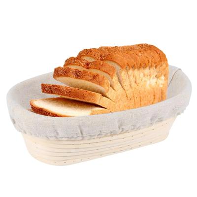 Ciotola per la lievitazione dell'impasto Cestino ovale per la lievitazione del pane Cestino in rattan fatto a mano e fodere per la cucina di casa